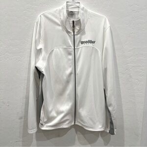 Alo Yoga Coolfit Performance Full Zip Lightweight Jacket Mens Size L White Gray